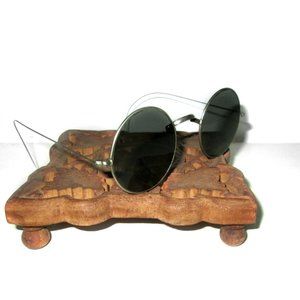 Antique Smoky Sunglasses Gray Glasses Vtg Old Cool Steampunk Hippie Spectacles